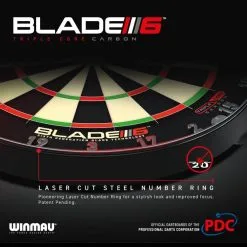 WINMAU® Dartscheibe Blade 6 Triple Core Carbon PDC -Freizeitspiele Verkaufsgeschäft D2377 A04 ecommerce