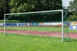 Fußballtor In Bodenhülsen, Eckverschweißt Und Kurze Netzhaltestrebe, Mit SimplyFix