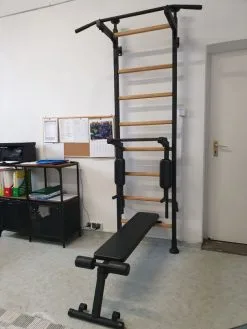 BenchK® Sprossenwand 523B Mit Klimmzugstange, Dip-Bügel & Trainingsbank -Freizeitspiele Verkaufsgeschäft K2388 A12 ecommerce